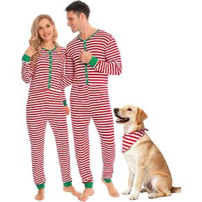 SWOMOG Matching Family Pajamas Sets Christmas Couple PJ's Holiday Onesise Nightwear Household Sleepwear Sets with Pet bibs in Saudi Arabia