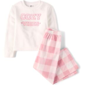 The Children's Place girls 100% Fleece Long Sleeve Top and Pants,2 Piece Pajama Set in Saudi Arabia