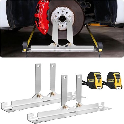 VEVOR Wheel Alignment Tool, 2-Pack Toe Alignment Toe Plates, Stainless Steel Wheel Alignment Tool Plate, Toe Angle Accurate Measurement, Includes 2 Measuring Tapes & Conversion Chart in Saudi Arabia