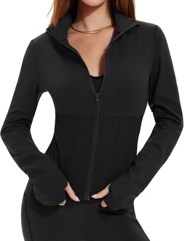 AFZ Workout Jackets for Women Lightweight Slim Fit Athletic Zip Up Jacket with Pockets for Running Yoga in Saudi Arabia