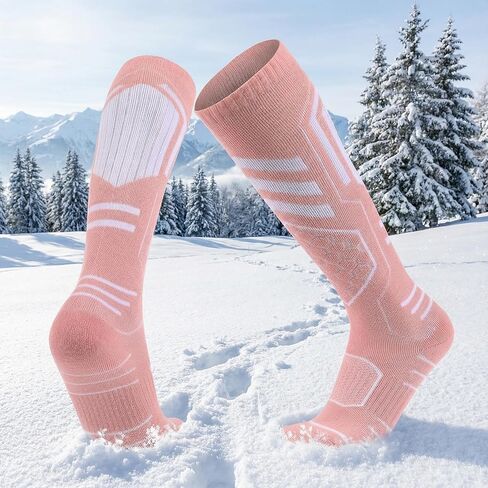 Merino Wool Ski Socks Women,Knee High Winter Warm Skiing Thermal Snowboarding Socks for Hunting,Snow Sports in Saudi Arabia