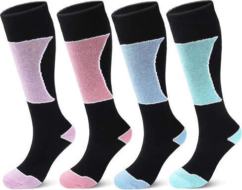 Geyoga 4 Pairs Merino Wool Ski Socks Women Men Wool Thermal Thick Ski Sock Gifts for Christmas Snowboarding Gear Winter Gift in Saudi Arabia