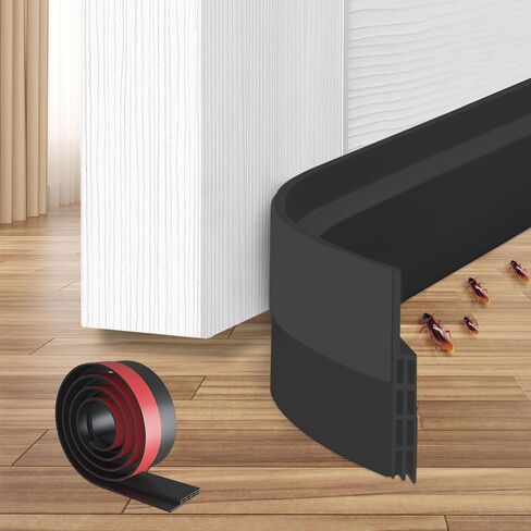 سدادة مسودة الباب تحت الاجتياح للأبواب الخارجية والداخلية، مانع تسرب نوافذ المرآب، حاجز ضوضاء، عزل الهواء البارد، حماية مسودة، أسود 2 بوصة عرض × 39 بوصة طول in Saudi Arabia