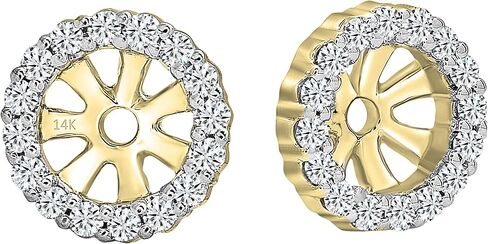 مجموعة Dazzlingrock 0.18 قيراط دائرية من الماس الأبيض هالة قابلة للإزالة للنساء من الذهب الخالص عيار 14 قيراط in Kuwait