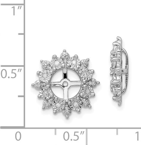 Sterling Silver .085ct Diamond Halo Gemstone Earring Jackets UpTo 6.25mm Studs (0.085 cttw, I1-I3 Clarity, I-J Color) in Saudi Arabia