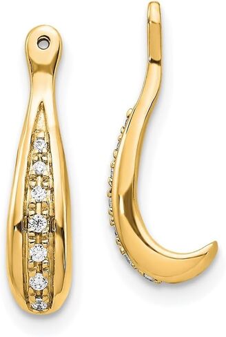 14k White Gold Real Diamond Earrings Jackets Gift for Women, AFJ-QG-EJM5337-006-YA in Saudi Arabia
