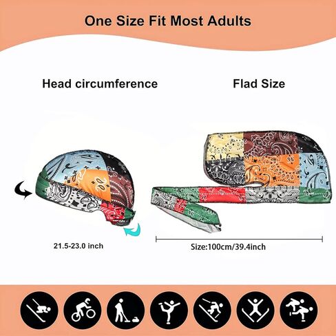 Durag for Men Women Silky Long Tail Turban Hat Hair Scarf Wave Cap Hairwrap Hip Hop Do Rag Sport Sleep Bandana in Saudi Arabia