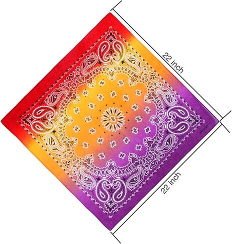 URATOT 12 Pack Novelty Gradient Cotton Bandanas Paisley Print Head Wrap Handkerchief in Saudi Arabia
