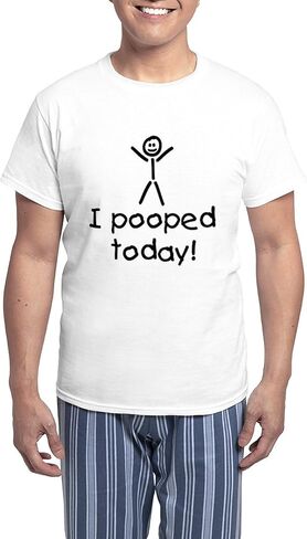 CafePress I Pooped Today Silly Men's Light Pajamas Men's Novelty Light Pajama Set, Comfortable PJ Sleepwear in Kuwait
