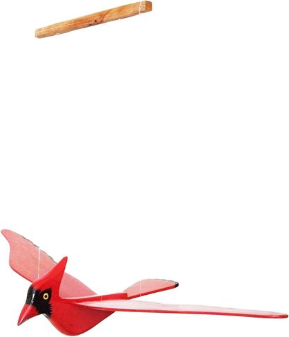 الطيور المتنقلة من WitnyStore - فن حيوانات قابل للتجميع - طيور خشبية مصنوعة يدويًا ومرسومة أثناء الطيران ديكور معلق مثالي للهدايا والتذكارات - كاردينال شمالي أحمر - 14 × 9 × 4 بوصات in Kuwait