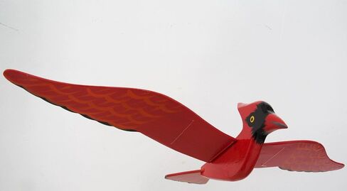 الطيور المتنقلة من WitnyStore - فن حيوانات قابل للتجميع - طيور خشبية مصنوعة يدويًا ومرسومة أثناء الطيران ديكور معلق مثالي للهدايا والتذكارات - كاردينال شمالي أحمر - 14 × 9 × 4 بوصات in Kuwait