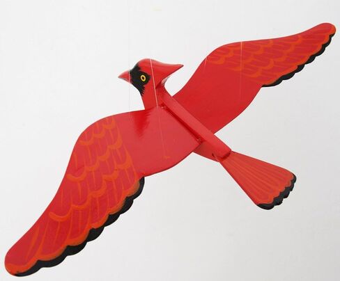 الطيور المتنقلة من WitnyStore - فن حيوانات قابل للتجميع - طيور خشبية مصنوعة يدويًا ومرسومة أثناء الطيران ديكور معلق مثالي للهدايا والتذكارات - كاردينال شمالي أحمر - 14 × 9 × 4 بوصات in Kuwait