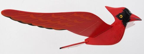 الطيور المتنقلة من WitnyStore - فن حيوانات قابل للتجميع - طيور خشبية مصنوعة يدويًا ومرسومة أثناء الطيران ديكور معلق مثالي للهدايا والتذكارات - كاردينال شمالي أحمر - 14 × 9 × 4 بوصات in Kuwait