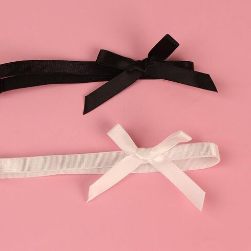 10pcs Black Baroque Elastic Garter Belts with Bow, Adjustable Polyester Spandex Leg Harness, Punk Style Thigh Bands for Parties, Weddings & Casual in Saudi Arabia