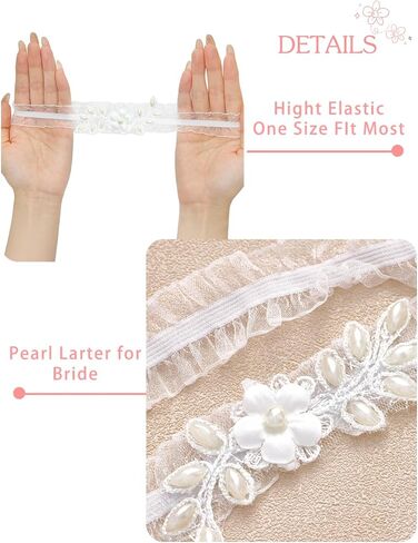 Urieo Bridal Garter Set, Wedding Lace Floral Leg Garter for Women in Kuwait