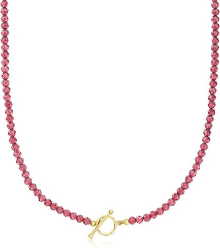 Ross-Simons 60.00 ct. t.w. Garnet Bead Toggle Necklace in 18kt Gold Over Sterling in Saudi Arabia