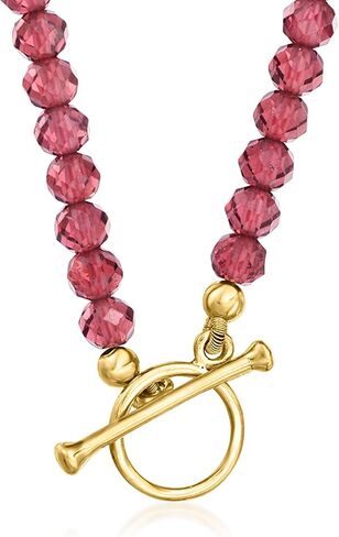 Ross-Simons 60.00 ct. t.w. Garnet Bead Toggle Necklace in 18kt Gold Over Sterling in Saudi Arabia