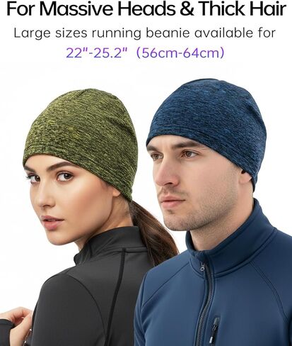 Zylioo XXL Cycling Beanie Hat for Men Women Extra Large Warm Fleece Skull Cap for Big Heads Winter Thermal Hat Stretchy in Saudi Arabia