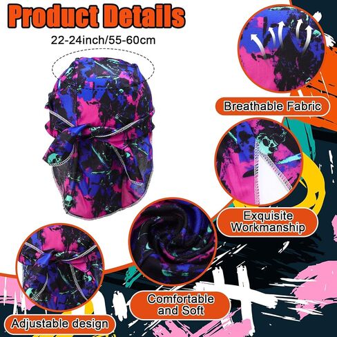 JaGely 16 Pack Do Rag Caps for Women Christmas Beanie Satin Durag Oversized Bandana Chemo Cap Cancer Headwear Helmet Liner Wicking Skull Rag Head Wraps for Men Women Xmas Multicolor in Saudi Arabia