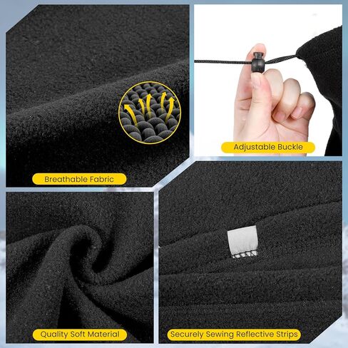 Winter Neck Warmer Gaiter for Men: 4 Pack Reflective Face Mask Cover Hi Vis Balaclava for Outdoor Work Sports Safety in Kuwait