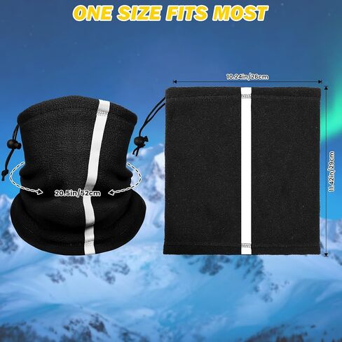 Winter Neck Warmer Gaiter for Men: 4 Pack Reflective Face Mask Cover Hi Vis Balaclava for Outdoor Work Sports Safety in Kuwait