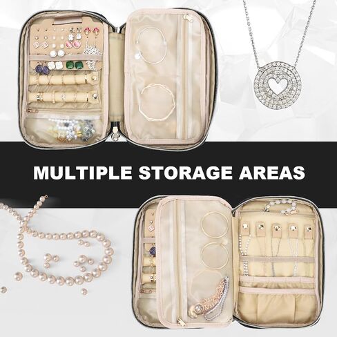 emissary Jewelry Organizer Case Travel Jewelry Storage Bag for Necklace, Earrings, Rings, Bracelet, Jewelry Storage, Earring Storage, Necklace Storage, Pouch Bag Luggage Accessories for Travel (Black) in Saudi Arabia
