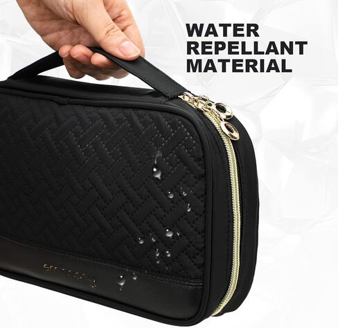 emissary Jewelry Organizer Case Travel Jewelry Storage Bag for Necklace, Earrings, Rings, Bracelet, Jewelry Storage, Earring Storage, Necklace Storage, Pouch Bag Luggage Accessories for Travel (Black) in Saudi Arabia