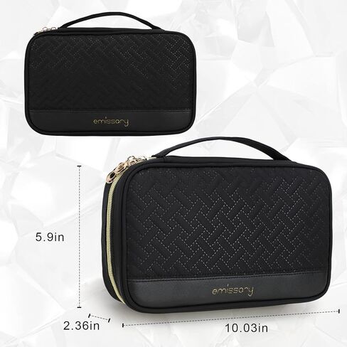 emissary Jewelry Organizer Case Travel Jewelry Storage Bag for Necklace, Earrings, Rings, Bracelet, Jewelry Storage, Earring Storage, Necklace Storage, Pouch Bag Luggage Accessories for Travel (Black) in Saudi Arabia