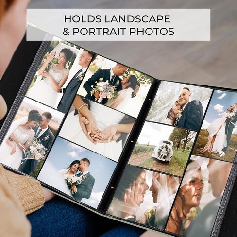 ألبوم صور كتان جميل لصور مقاس 4 × 6 - يحمل بأمان ما يصل إلى 500 صورة من الذكريات الفريدة - كتاب الصور الكبير المثالي لتخزين جميع صور لحظات العائلة أو الطفل أو الزفاف الثمينة in Saudi Arabia
