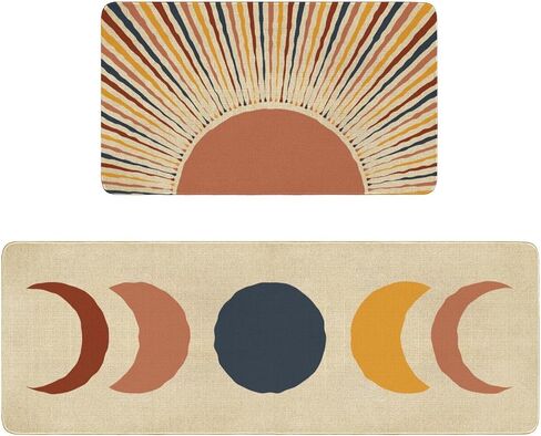 Western Kitchen Rugs and Mats Set of 2,Boho Farmhouse Rustic Country Kitchen Mat for Floor, Non Skid Waterproof Kitchen Sink Mats Western Room Decor Doormat+Runner Rug in Saudi Arabia