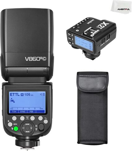 Godox V860III-N TTL 2.4G GN60 HSS Camera Flash with 10-Speed Adjustable Modeling Light, one-Key Switch TTL+ Godox X2T-N Trigger Transmitter for Nikon Camera in Kuwait