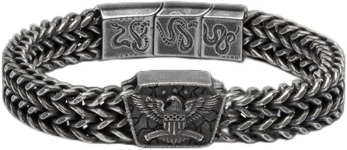 سوار رجالي من شركة Hero Company American Eagle Don't Tread On Me - سوار من الفولاذ المقاوم للصدأ للرجال - يساعد على إقران المحاربين القدامى مع كلب الخدمة أو كلب المأوى in Kuwait