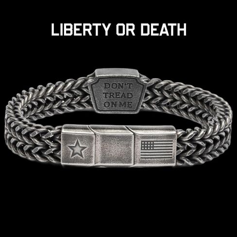 سوار رجالي من شركة Hero Company American Eagle Don't Tread On Me - سوار من الفولاذ المقاوم للصدأ للرجال - يساعد على إقران المحاربين القدامى مع كلب الخدمة أو كلب المأوى in Kuwait