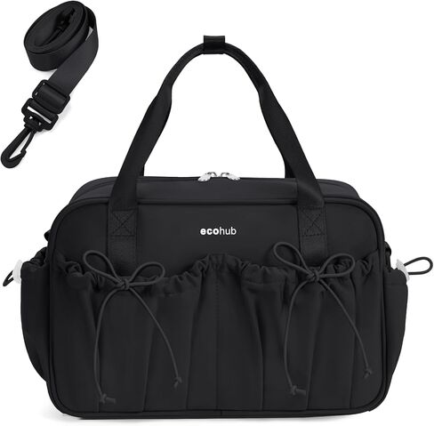 ECOHUB Small Gym Bag for Women, Mini Gym Duffle Bag with Wet Compartment, Bowknot Sports Bag, Cute Gym Tote Bag Dance Yoga Workout Travel Bags Black in Saudi Arabia