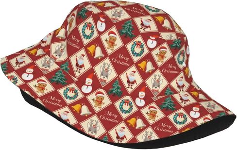 Merry Christmas Bucket Hat Xmas Hats Santa Hat Happy New Year Fisherman Hats Sun Cap for Women Men Holiday Decor in Saudi Arabia