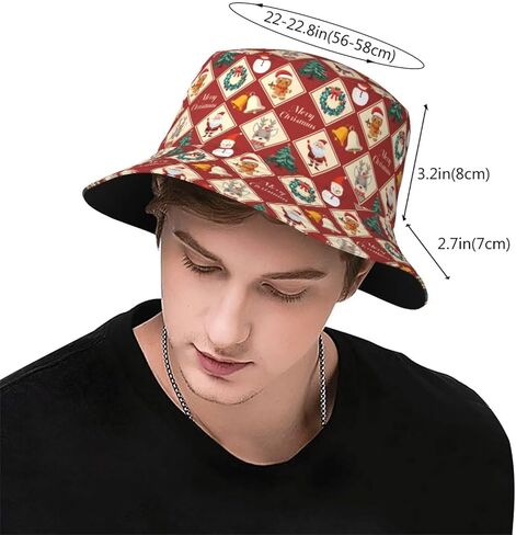 Merry Christmas Bucket Hat Xmas Hats Santa Hat Happy New Year Fisherman Hats Sun Cap for Women Men Holiday Decor in Saudi Arabia