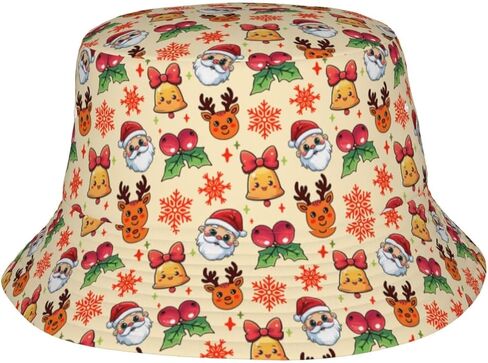 Merry Christmas Bucket Hat Xmas Hats Santa Hat Happy New Year Fisherman Hats Sun Cap for Women Men Holiday Decor in Saudi Arabia