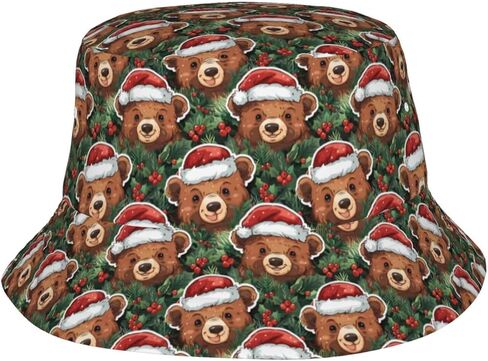 Merry Christmas Bucket Hat Xmas Hats Santa Hat Happy New Year Fisherman Hats Sun Cap for Women Men Holiday Decor in Saudi Arabia