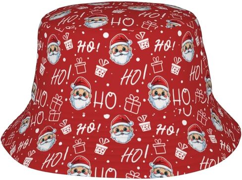 Merry Christmas Bucket Hat Xmas Hats Santa Hat Happy New Year Fisherman Hats Sun Cap for Women Men Holiday Decor in Saudi Arabia