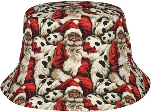 Merry Christmas Bucket Hat Xmas Hats Santa Hat Happy New Year Fisherman Hats Sun Cap for Women Men Holiday Decor in Saudi Arabia