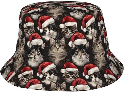Merry Christmas Bucket Hat Xmas Hats Santa Hat Happy New Year Fisherman Hats Sun Cap for Women Men Holiday Decor in Saudi Arabia