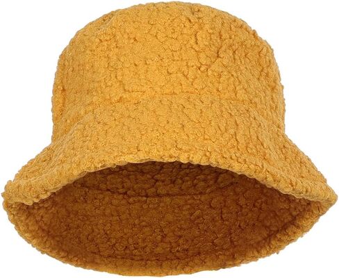 Women Cosplay Costume Yellow Bucket Hat Sherpa Fleece Halloween in Saudi Arabia