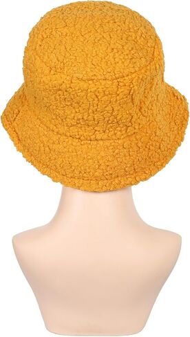 Women Cosplay Costume Yellow Bucket Hat Sherpa Fleece Halloween in Saudi Arabia
