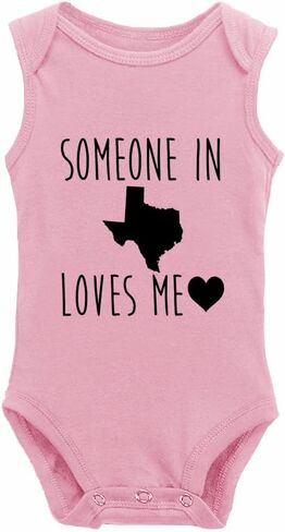Someone in Texas Loves Me Super Cute Boys and Girls Universal Short Sleeve Bodysuits Navy in Saudi Arabia