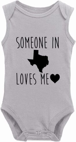 Someone in Texas Loves Me Super Cute Boys and Girls Universal Short Sleeve Bodysuits Navy in Saudi Arabia