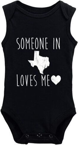 Someone in Texas Loves Me Super Cute Boys and Girls Universal Short Sleeve Bodysuits Navy in Saudi Arabia