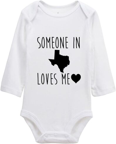 Someone in Texas Loves Me Super Cute Boys and Girls Universal Short Sleeve Bodysuits Navy in Saudi Arabia
