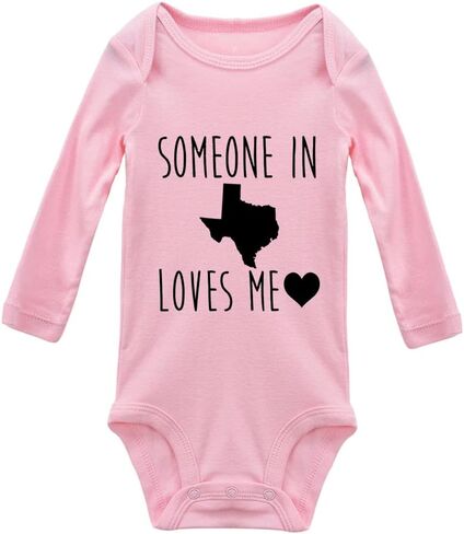 Someone in Texas Loves Me Super Cute Boys and Girls Universal Short Sleeve Bodysuits Navy in Saudi Arabia