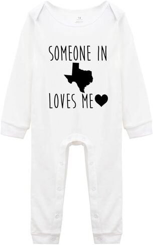 Someone in Texas Loves Me Super Cute Boys and Girls Universal Short Sleeve Bodysuits Navy in Saudi Arabia
