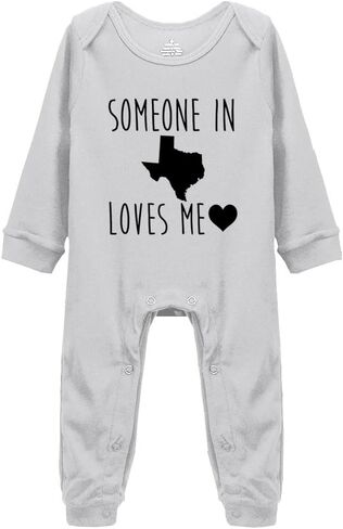 Someone in Texas Loves Me Super Cute Boys and Girls Universal Short Sleeve Bodysuits Navy in Saudi Arabia